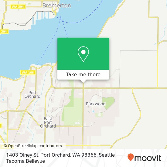 Mapa de 1403 Olney St, Port Orchard, WA 98366