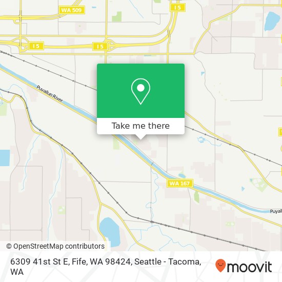 Mapa de 6309 41st St E, Fife, WA 98424