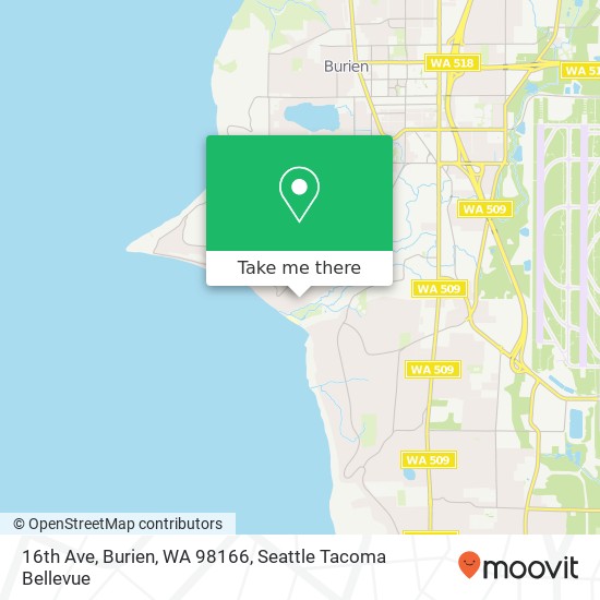 Mapa de 16th Ave, Burien, WA 98166