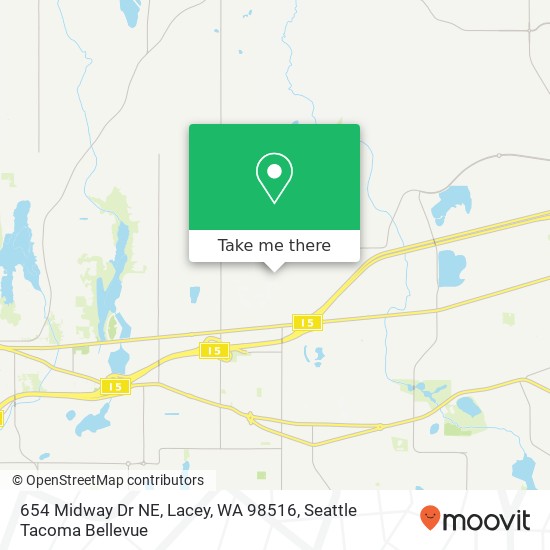 Mapa de 654 Midway Dr NE, Lacey, WA 98516