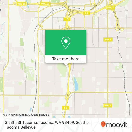 Mapa de S 58th St Tacoma, Tacoma, WA 98409