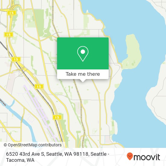 Mapa de 6520 43rd Ave S, Seattle, WA 98118