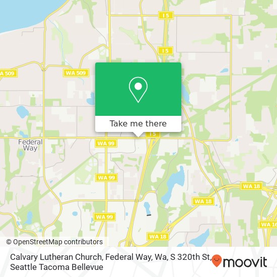 Mapa de Calvary Lutheran Church, Federal Way, Wa, S 320th St