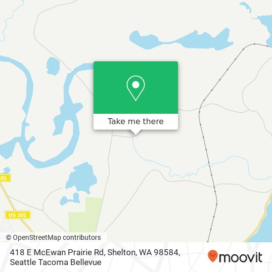 Mapa de 418 E McEwan Prairie Rd, Shelton, WA 98584