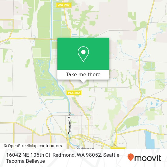 Mapa de 16042 NE 105th Ct, Redmond, WA 98052