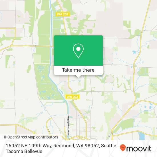 Mapa de 16052 NE 109th Way, Redmond, WA 98052