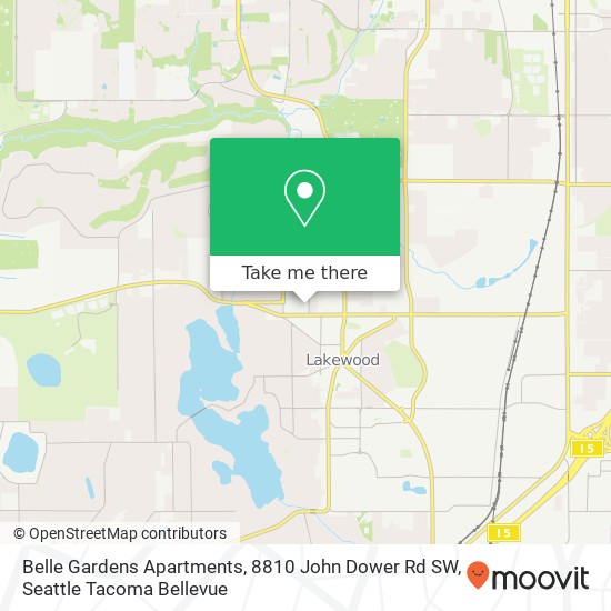 Mapa de Belle Gardens Apartments, 8810 John Dower Rd SW