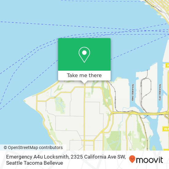 Mapa de Emergency A4u Locksmith, 2325 California Ave SW