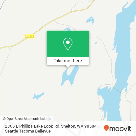 Mapa de 2366 E Phillips Lake Loop Rd, Shelton, WA 98584
