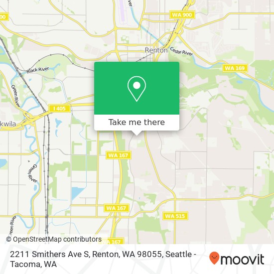 Mapa de 2211 Smithers Ave S, Renton, WA 98055