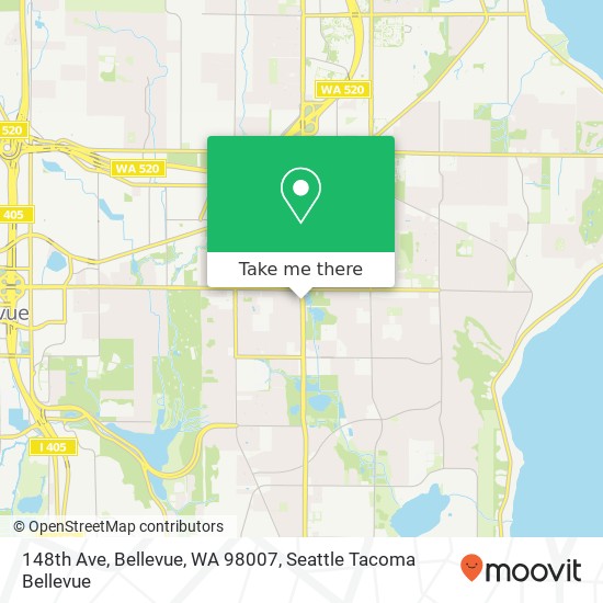 Mapa de 148th Ave, Bellevue, WA 98007