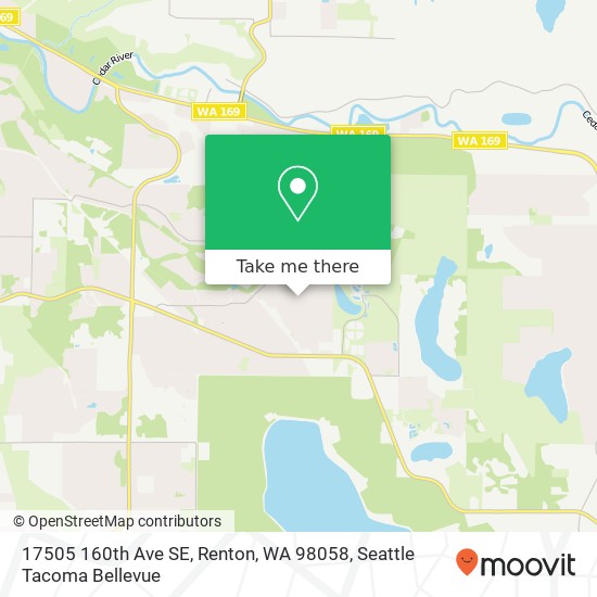 Mapa de 17505 160th Ave SE, Renton, WA 98058