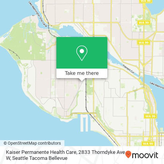 Mapa de Kaiser Permanente Health Care, 2833 Thorndyke Ave W