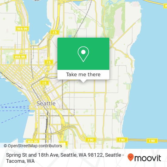 Mapa de Spring St and 18th Ave, Seattle, WA 98122