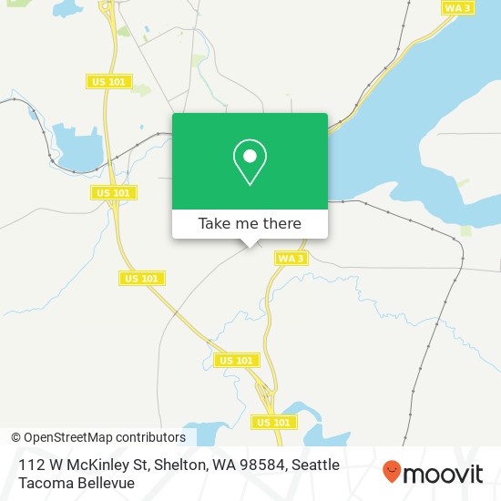 Mapa de 112 W McKinley St, Shelton, WA 98584