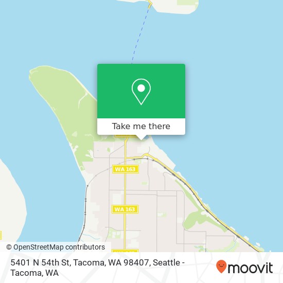 Mapa de 5401 N 54th St, Tacoma, WA 98407