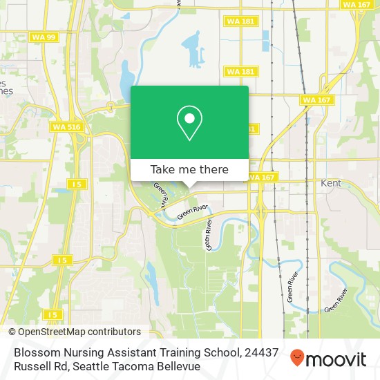 Mapa de Blossom Nursing Assistant Training School, 24437 Russell Rd