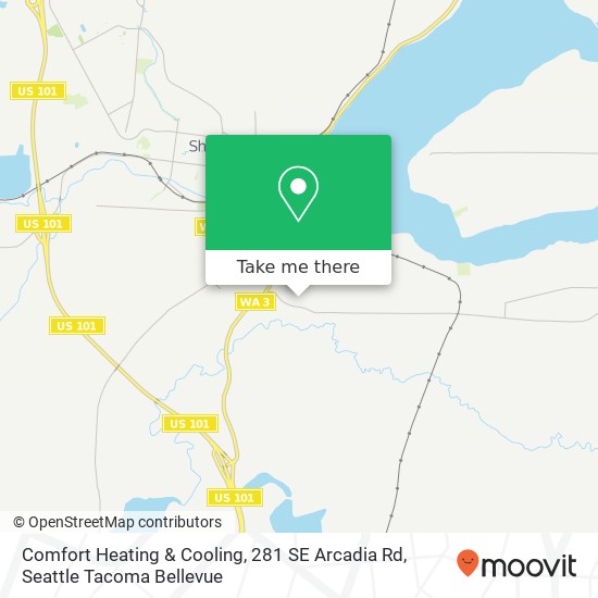 Mapa de Comfort Heating & Cooling, 281 SE Arcadia Rd