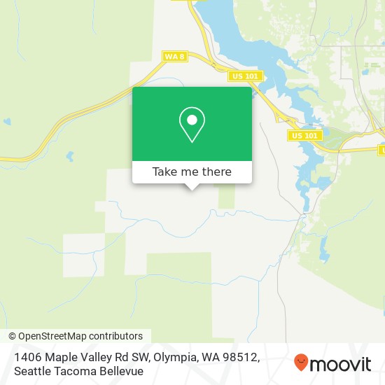 Mapa de 1406 Maple Valley Rd SW, Olympia, WA 98512