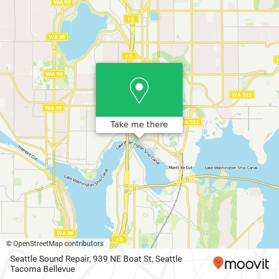 Mapa de Seattle Sound Repair, 939 NE Boat St