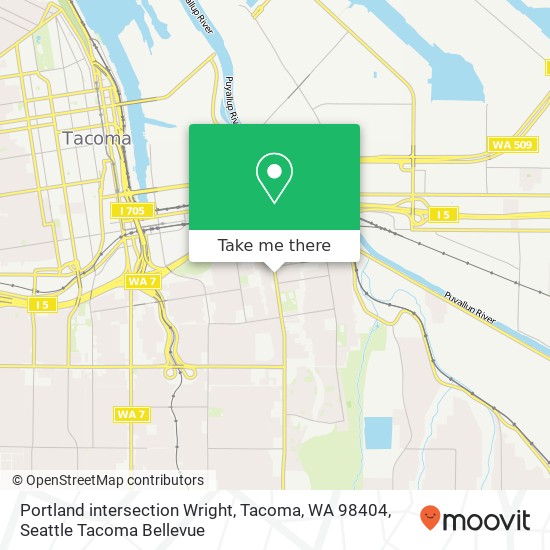 Mapa de Portland intersection Wright, Tacoma, WA 98404