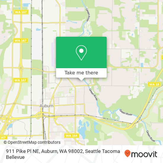 Mapa de 911 Pike Pl NE, Auburn, WA 98002