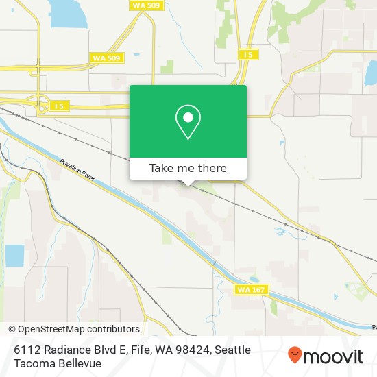 Mapa de 6112 Radiance Blvd E, Fife, WA 98424