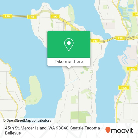 Mapa de 45th St, Mercer Island, WA 98040