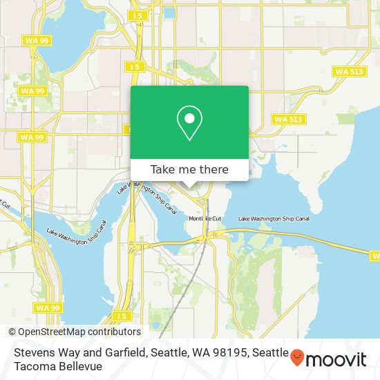 Mapa de Stevens Way and Garfield, Seattle, WA 98195