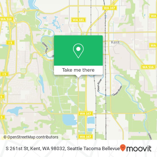 Mapa de S 261st St, Kent, WA 98032