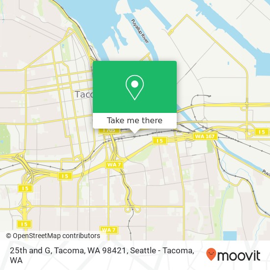 25th and G, Tacoma, WA 98421 map