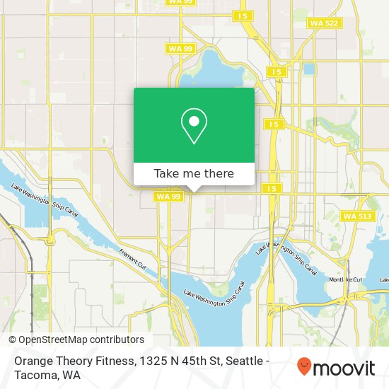 Mapa de Orange Theory Fitness, 1325 N 45th St