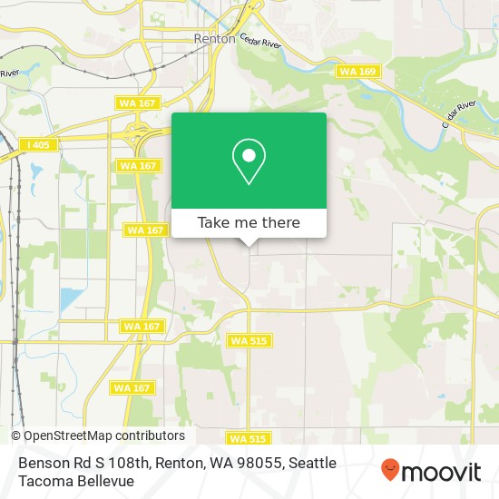 Benson Rd S 108th, Renton, WA 98055 map