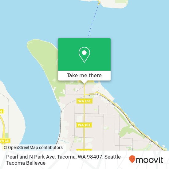 Mapa de Pearl and N Park Ave, Tacoma, WA 98407