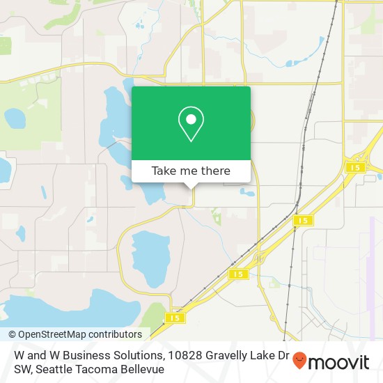 Mapa de W and W Business Solutions, 10828 Gravelly Lake Dr SW