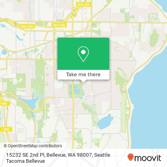 Mapa de 15232 SE 2nd Pl, Bellevue, WA 98007