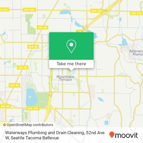 Mapa de Waterways Plumbing and Drain Cleaning, 52nd Ave W