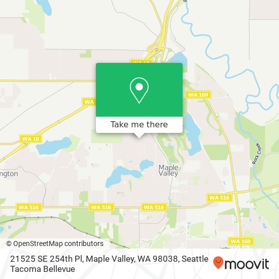 Mapa de 21525 SE 254th Pl, Maple Valley, WA 98038