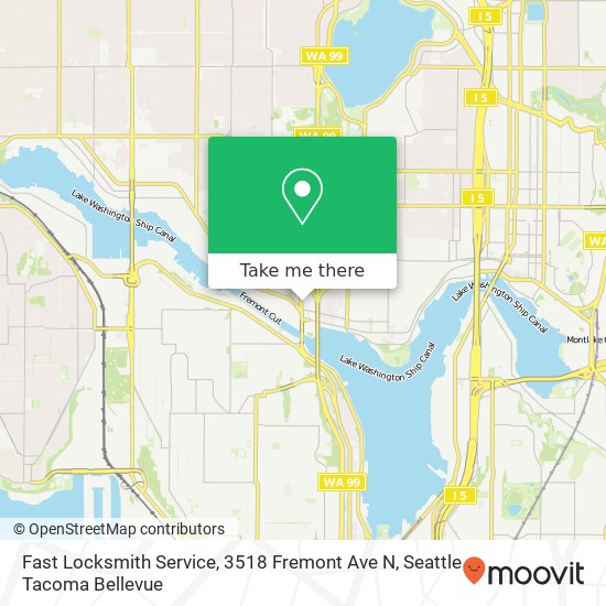 Mapa de Fast Locksmith Service, 3518 Fremont Ave N