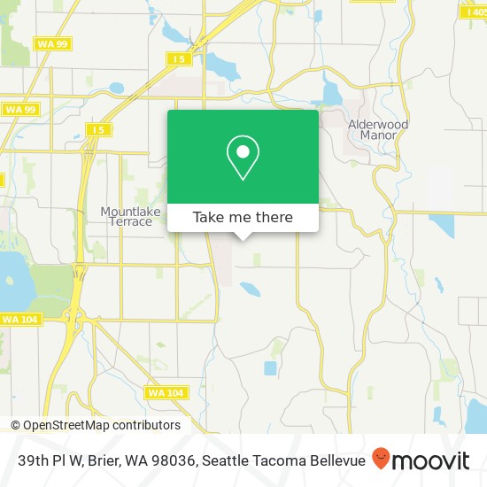 Mapa de 39th Pl W, Brier, WA 98036