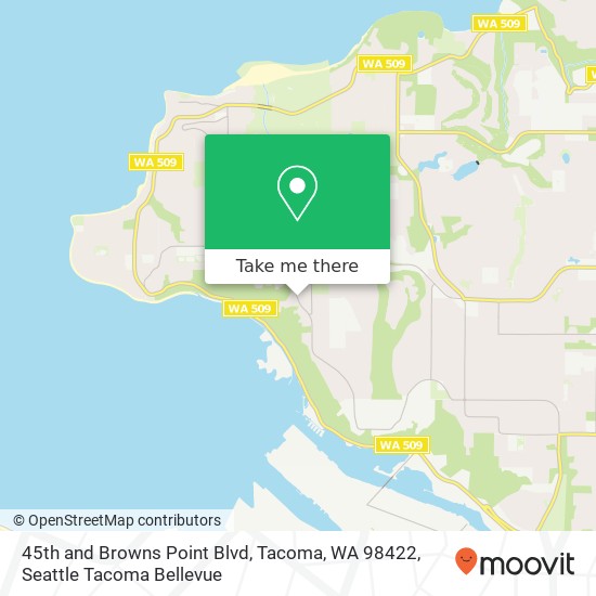 45th and Browns Point Blvd, Tacoma, WA 98422 map