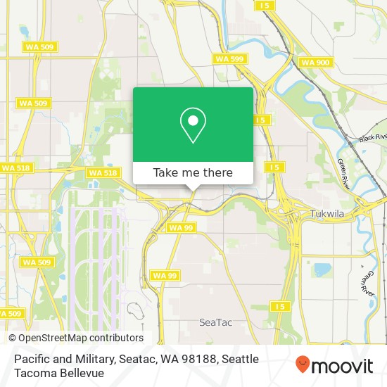 Pacific and Military, Seatac, WA 98188 map