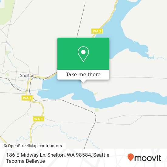 Mapa de 186 E Midway Ln, Shelton, WA 98584