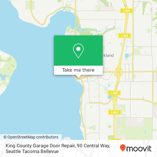 Mapa de King County Garage Door Repair, 90 Central Way