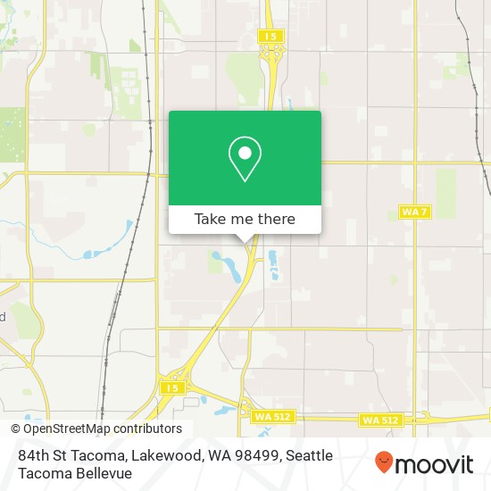 Mapa de 84th St Tacoma, Lakewood, WA 98499