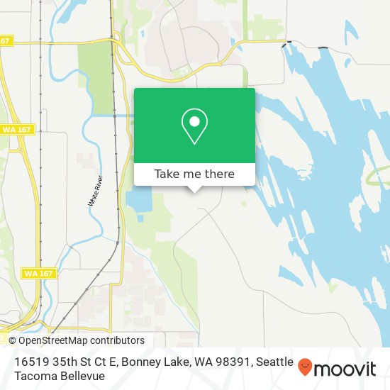 Mapa de 16519 35th St Ct E, Bonney Lake, WA 98391