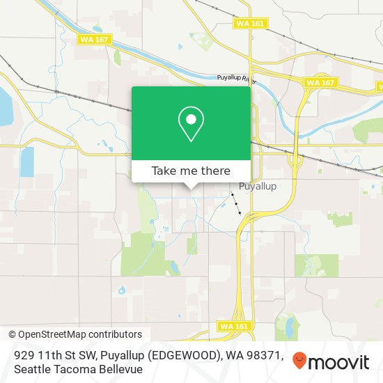 Mapa de 929 11th St SW, Puyallup (EDGEWOOD), WA 98371