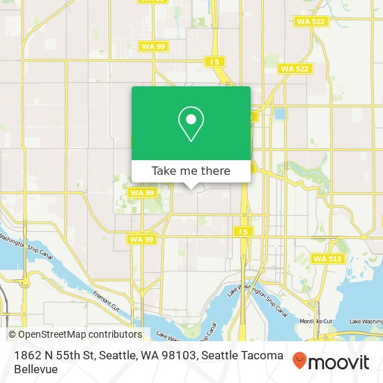 Mapa de 1862 N 55th St, Seattle, WA 98103