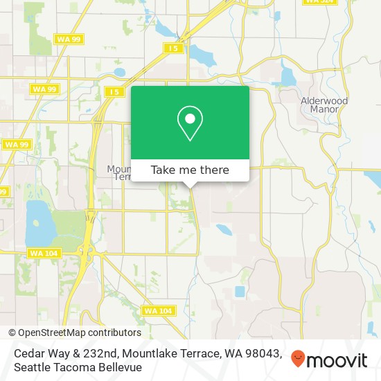 Cedar Way & 232nd, Mountlake Terrace, WA 98043 map