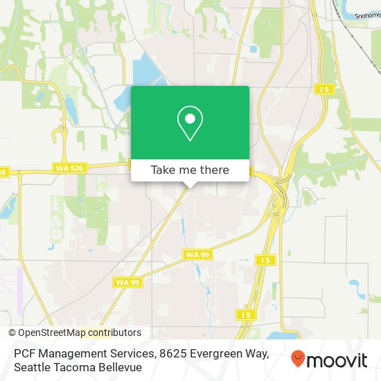 Mapa de PCF Management Services, 8625 Evergreen Way